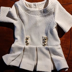 SAVANNAH DRESS sz 24 mo. Ivory with Gold Buttons